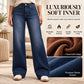 Women's High Waist Thermal Wide-Leg Jeans