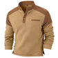 Men's Waffle Knit Stand Collar Sweatshirt