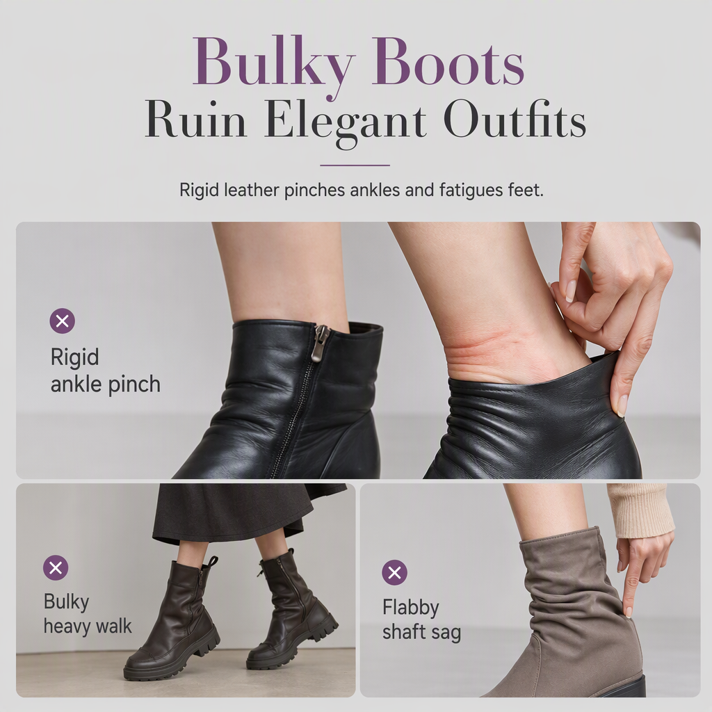 Women's French Style Pointed Toe Ankle Boots Slim Fit Elegant Short Boots for Spring and Autumn