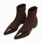Women's French Style Pointed Toe Ankle Boots Slim Fit Elegant Short Boots for Spring and Autumn