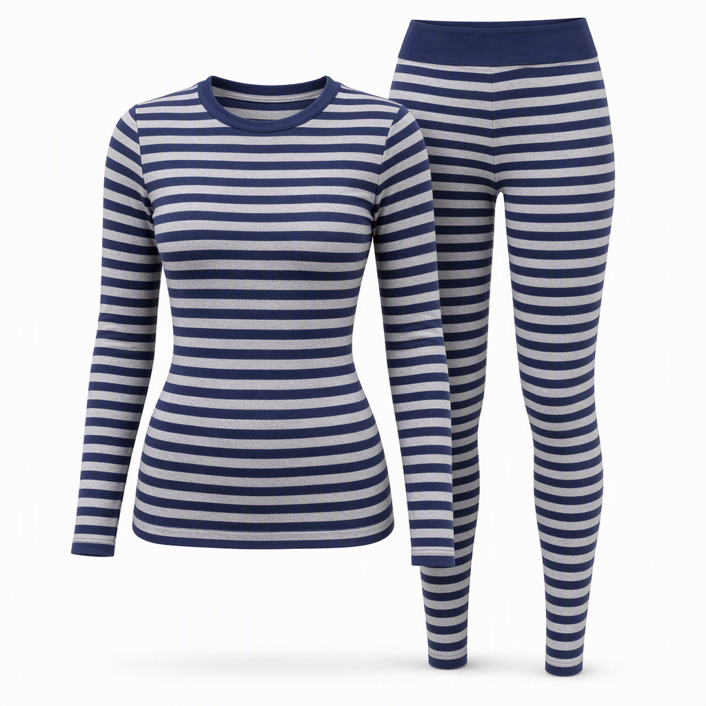 Women's Striped Color Block Crew Neck Long Sleeve Top and Pants Slim Fit Casual Loungewear Workout Set