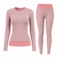 Women's Striped Color Block Crew Neck Long Sleeve Top and Pants Slim Fit Casual Loungewear Workout Set