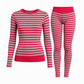Women's Striped Color Block Crew Neck Long Sleeve Top and Pants Slim Fit Casual Loungewear Workout Set