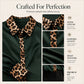 ✨Silky Satin, Elegant Comfort – Women's Leopard Patchwork Blouse ✨