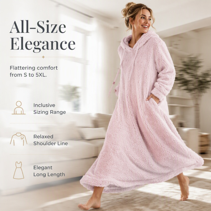 ❄️Winter Hot Sale 50% OFF🔥Women’s Casual Plush Hooded Lounge Dress