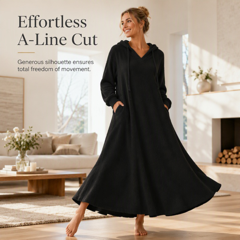 ❄️Winter Hot Sale 50% OFF🔥Women’s Casual Plush Hooded Lounge Dress
