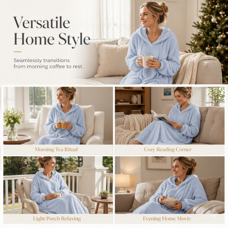 ❄️Winter Hot Sale 50% OFF🔥Women’s Casual Plush Hooded Lounge Dress