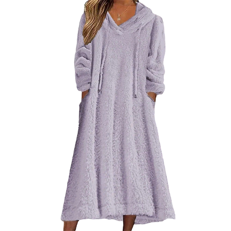 ❄️Winter Hot Sale 50% OFF🔥Women’s Casual Plush Hooded Lounge Dress