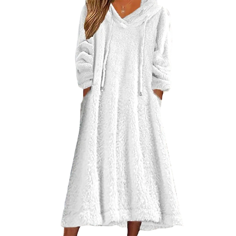 ❄️Winter Hot Sale 50% OFF🔥Women’s Casual Plush Hooded Lounge Dress