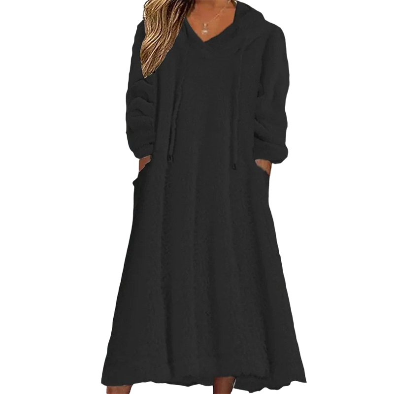 ❄️Winter Hot Sale 50% OFF🔥Women’s Casual Plush Hooded Lounge Dress