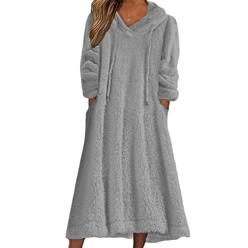 ❄️Winter Hot Sale 50% OFF🔥Women’s Casual Plush Hooded Lounge Dress