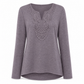 Women's Bohemian Lace V Neck Long Sleeve Loose Fit Blouse