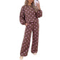 Women's Polka Dot Top & Wide-Leg Pants Set