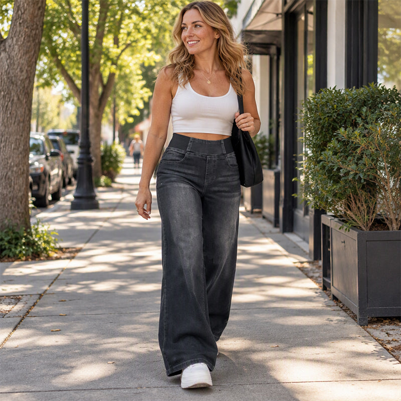 Women's Casual Stretch Wide-Leg Jeans