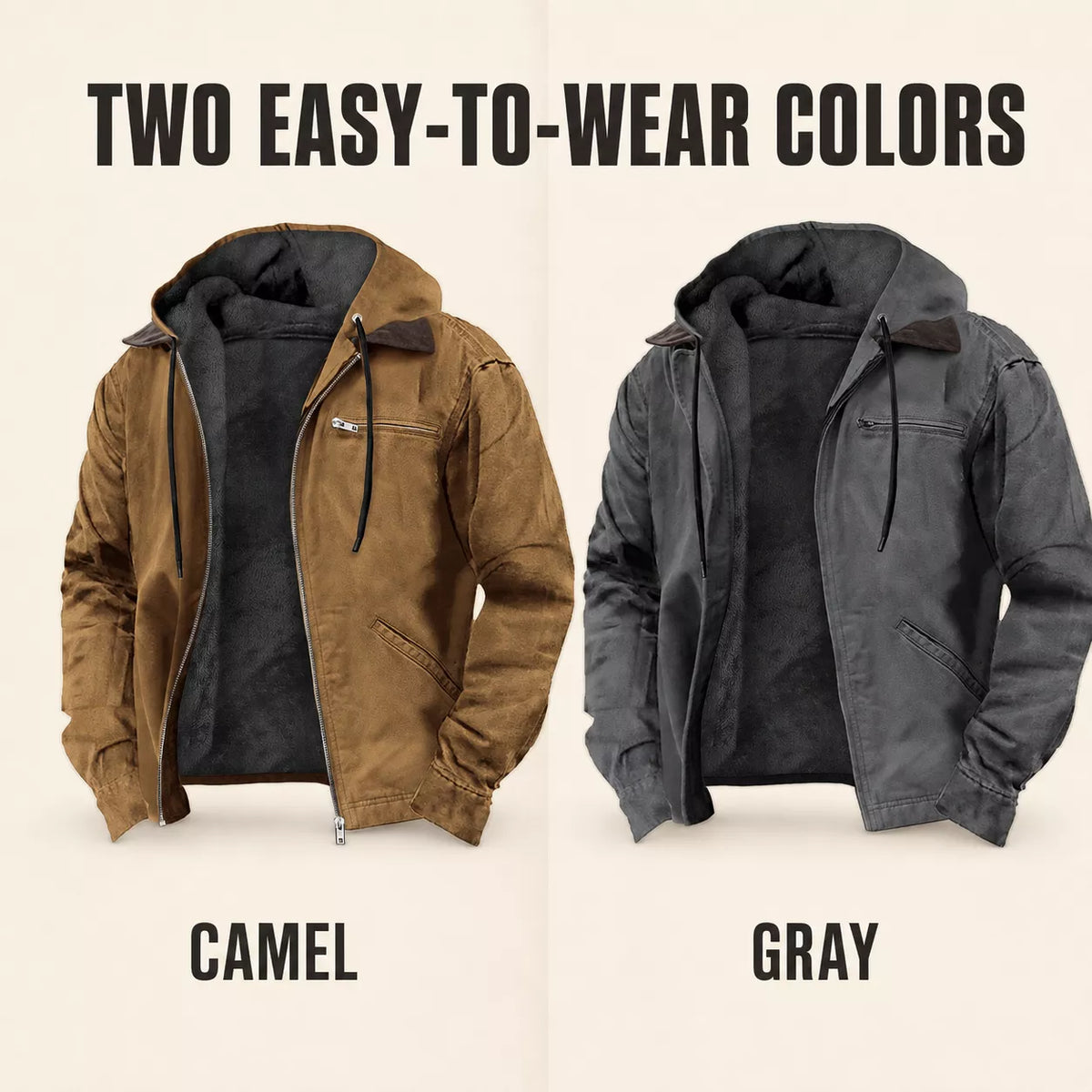 ⏰ Last Day of the Sale ✨Men’s Plush-Lined Hooded Work Jacket