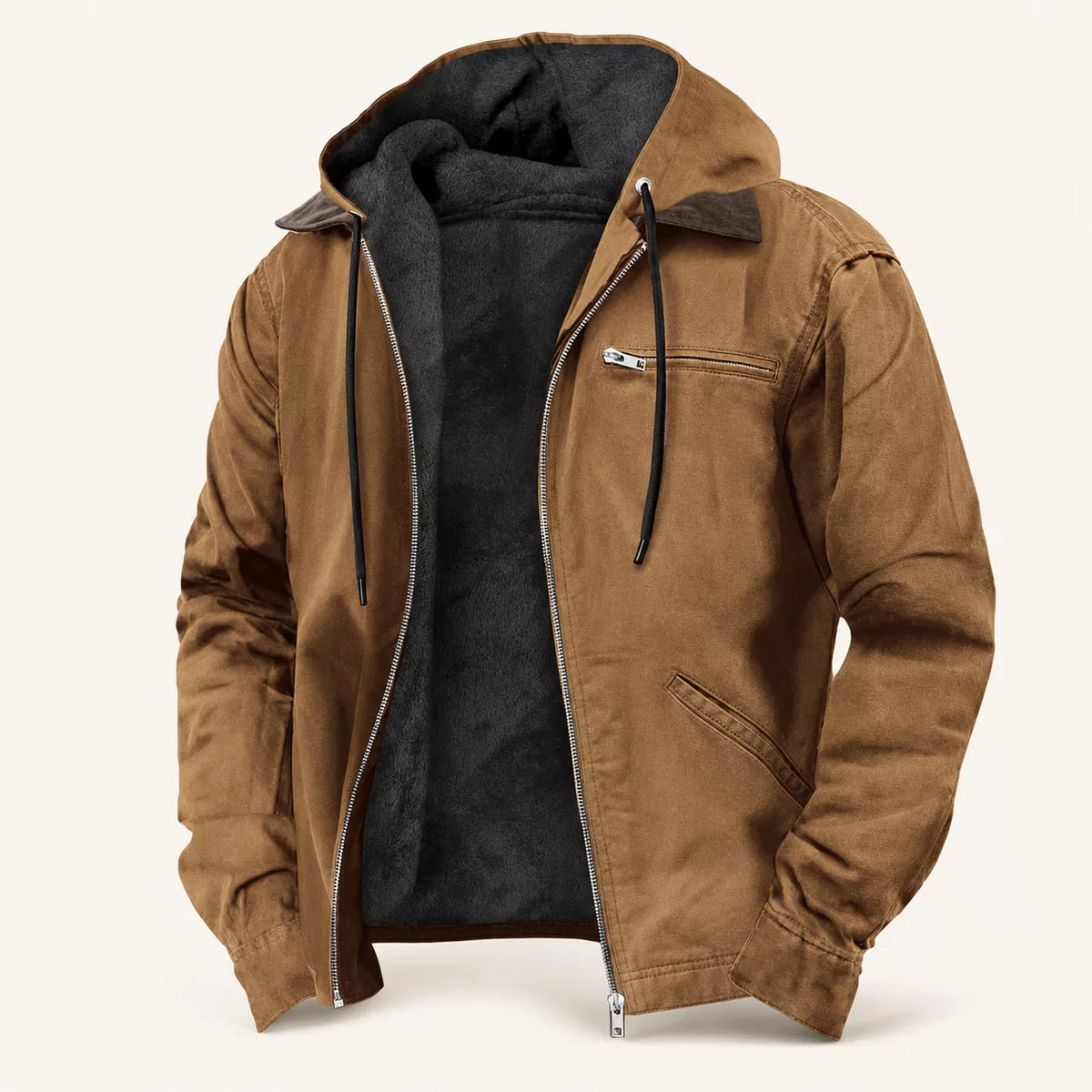 ⏰ Last Day of the Sale ✨Men’s Plush-Lined Hooded Work Jacket