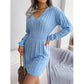Women's Elegant Cable Knit Bodycon Sweater Dress