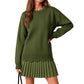 🏆 Bestseller – Extra Savings Now 👗 Women's Scallop Hem Sweater and Pleated Skirt Set ✨ scallop hem knit top, high waisted pleated skirt, 2 piece outfit set