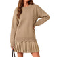🏆 Bestseller – Extra Savings Now 👗 Women's Scallop Hem Sweater and Pleated Skirt Set ✨ scallop hem knit top, high waisted pleated skirt, 2 piece outfit set