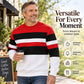Men's Casual Crewneck Striped Sweatshirt