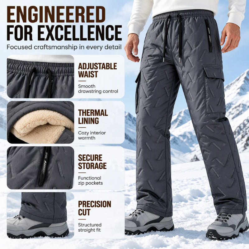 Men's Winter Plush-Lined Cargo Pants