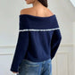 Women's Off The Shoulder Lace Trim Sweater