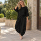 Women's Textured Batwing Sleeve Top & Lantern Pants Set