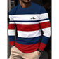 Men's Striped Crewneck Long Sleeve Top