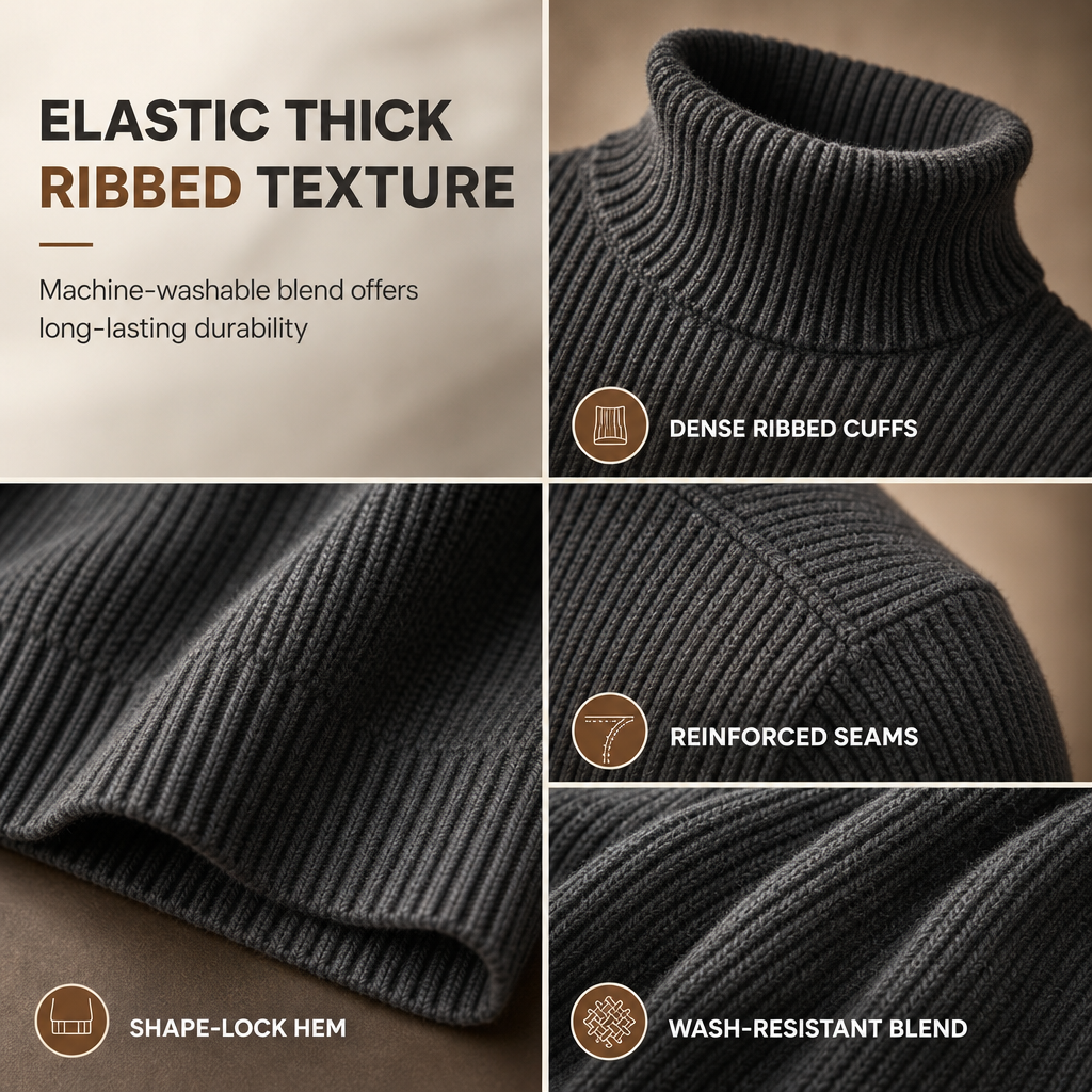 Men's Slim Fit Knit Turtleneck Sweater
