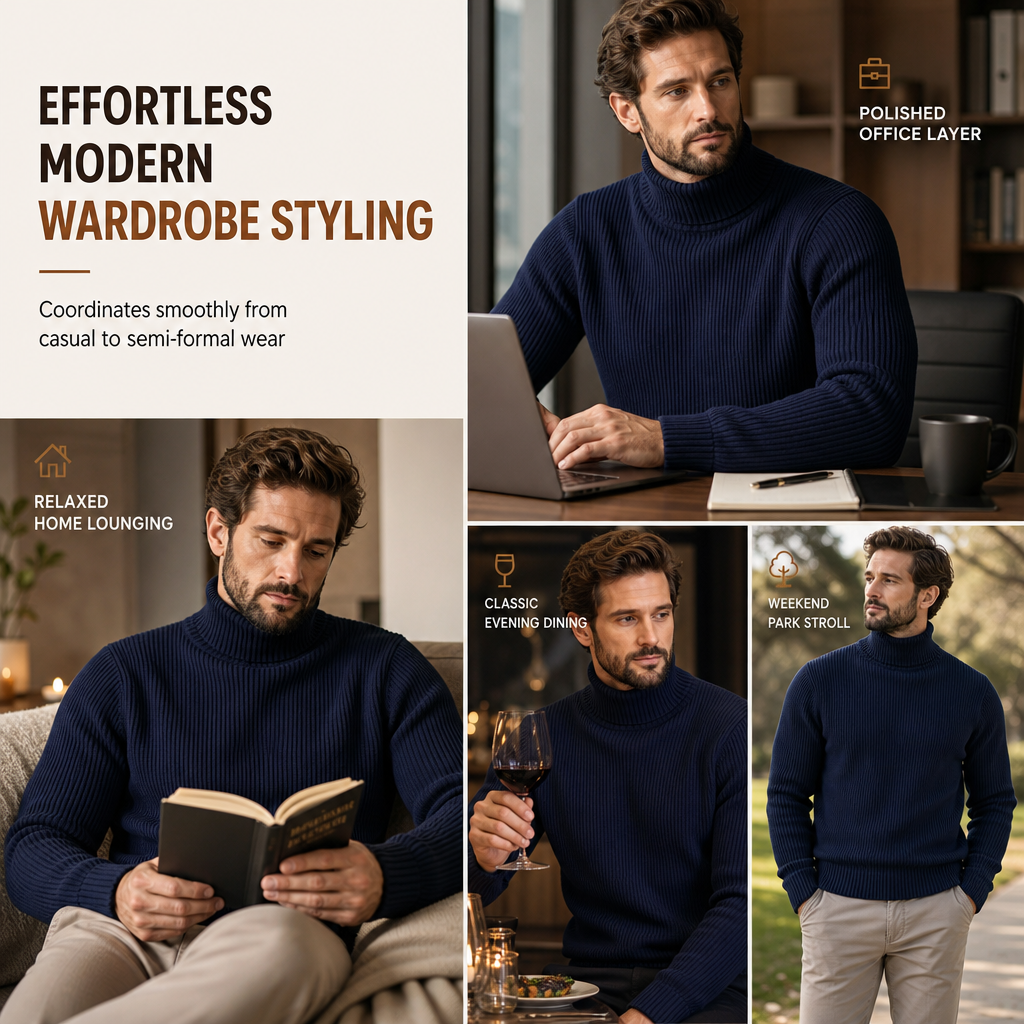 Men's Slim Fit Knit Turtleneck Sweater