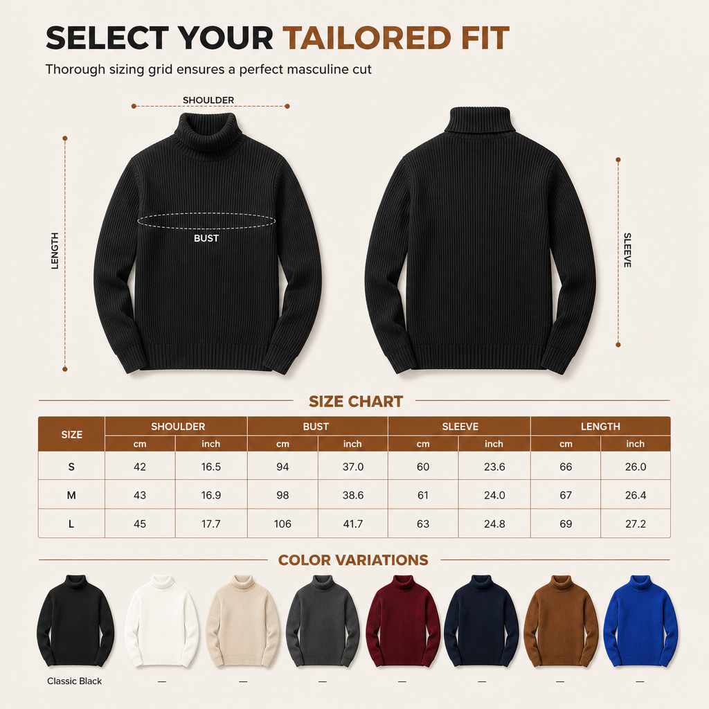 Men's Slim Fit Knit Turtleneck Sweater