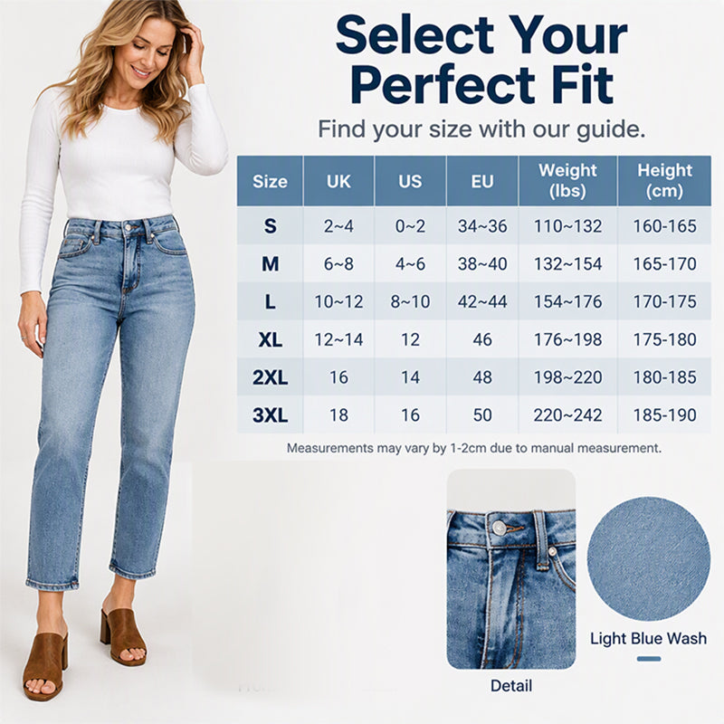 👖 Women's High-Waisted Cropped Straight-Leg Jeans