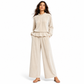 Women's Casual Two Piece Set Long Sleeve Top and Wide Leg Pants Autumn Winter Commuting Outfit