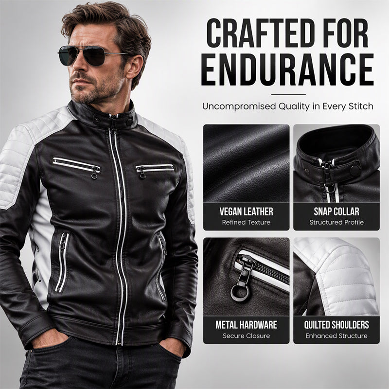 Men's Vintage Stand Collar Patchwork Jacket