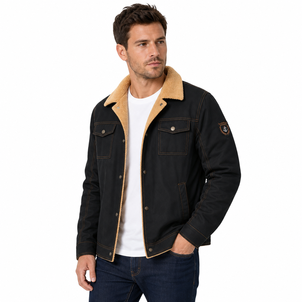 Men's Thick Fabric Lined Pure Cotton Casual Lapel Cargo Padded Coat