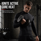 Men's Winter Thermal Fabric Lined Compression Long Sleeve T-Shirt High Neck Sports Running Training Base Layer