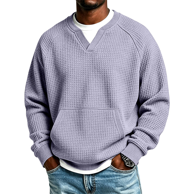 Men's Casual Waffle Knit Sweatshirt