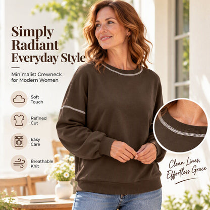 Women's Casual Loose Crewneck Sweatshirt