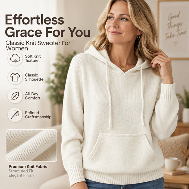 Women's Casual Hooded Knitted Sweater